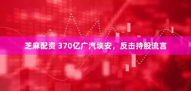 芝麻配资 370亿广汽埃安，反击持股流言