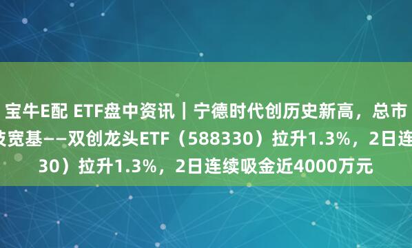 宝牛E配 ETF盘中资讯|宁德时代创历史新高,总市值超越茅台!硬科技宽基——双创龙头ETF(588330)拉升1.3%,2日连续吸金近4000万元